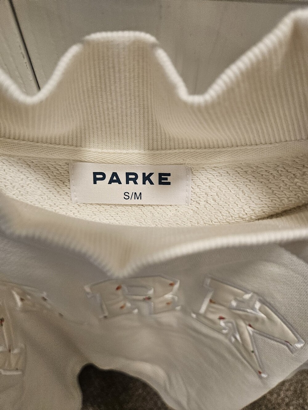Parke New In Bag HeritageVarsity Mockneck S/M Ivory - Picture 4 of 5